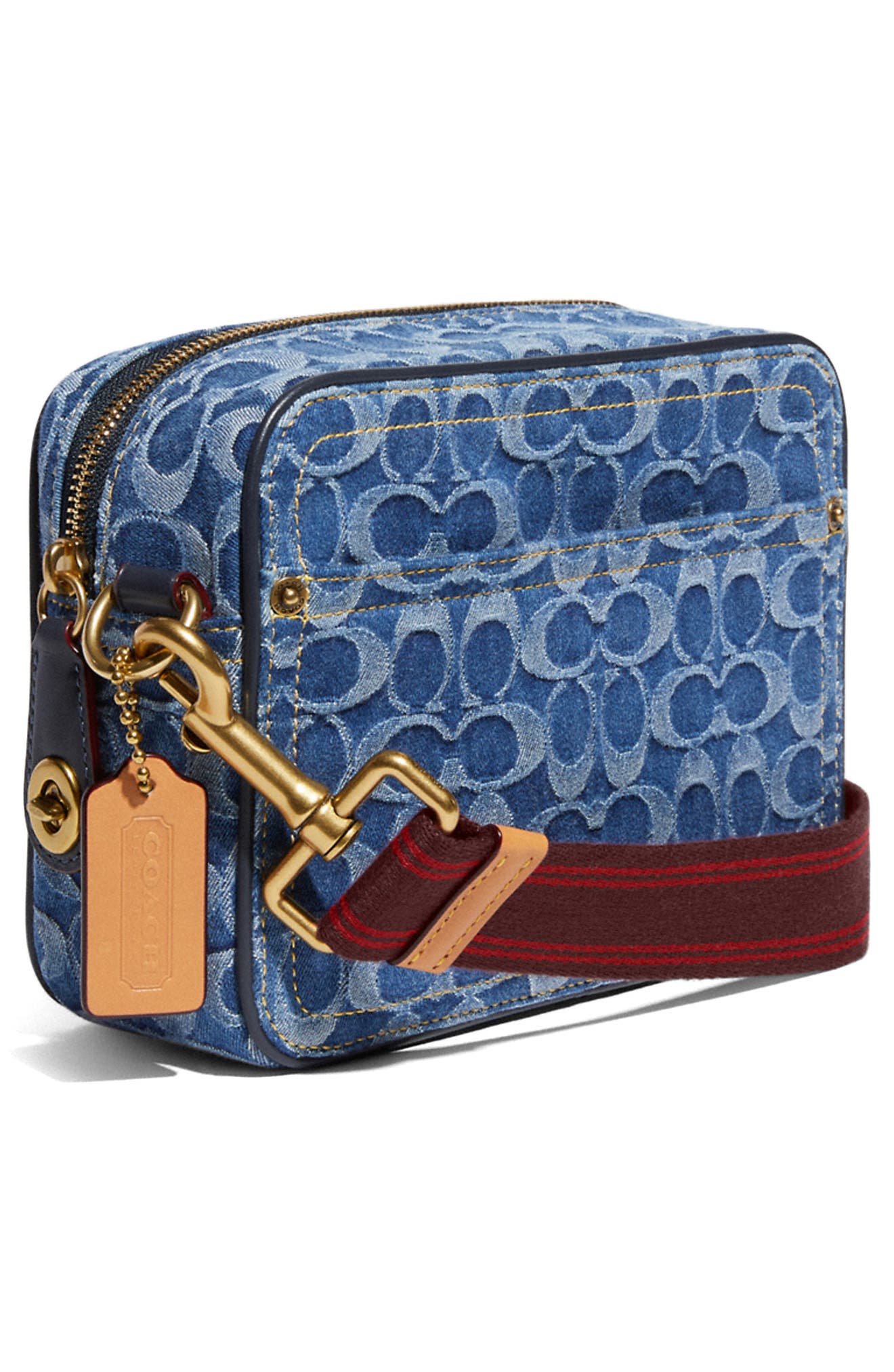 COACH Flight Signature Denim Crossbody Bag, Alternate, color, 