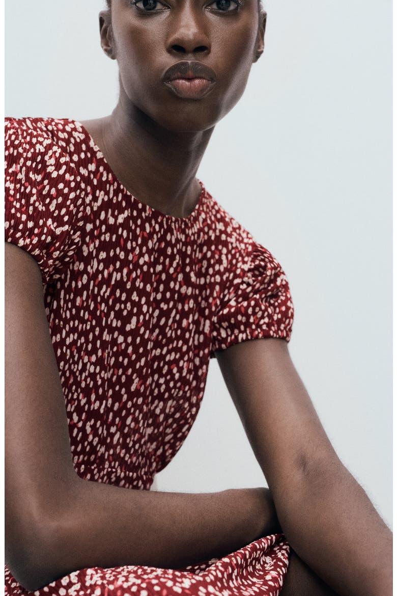 mango pleated floral dress MANGO Floral Pleated Dress- Trendyol