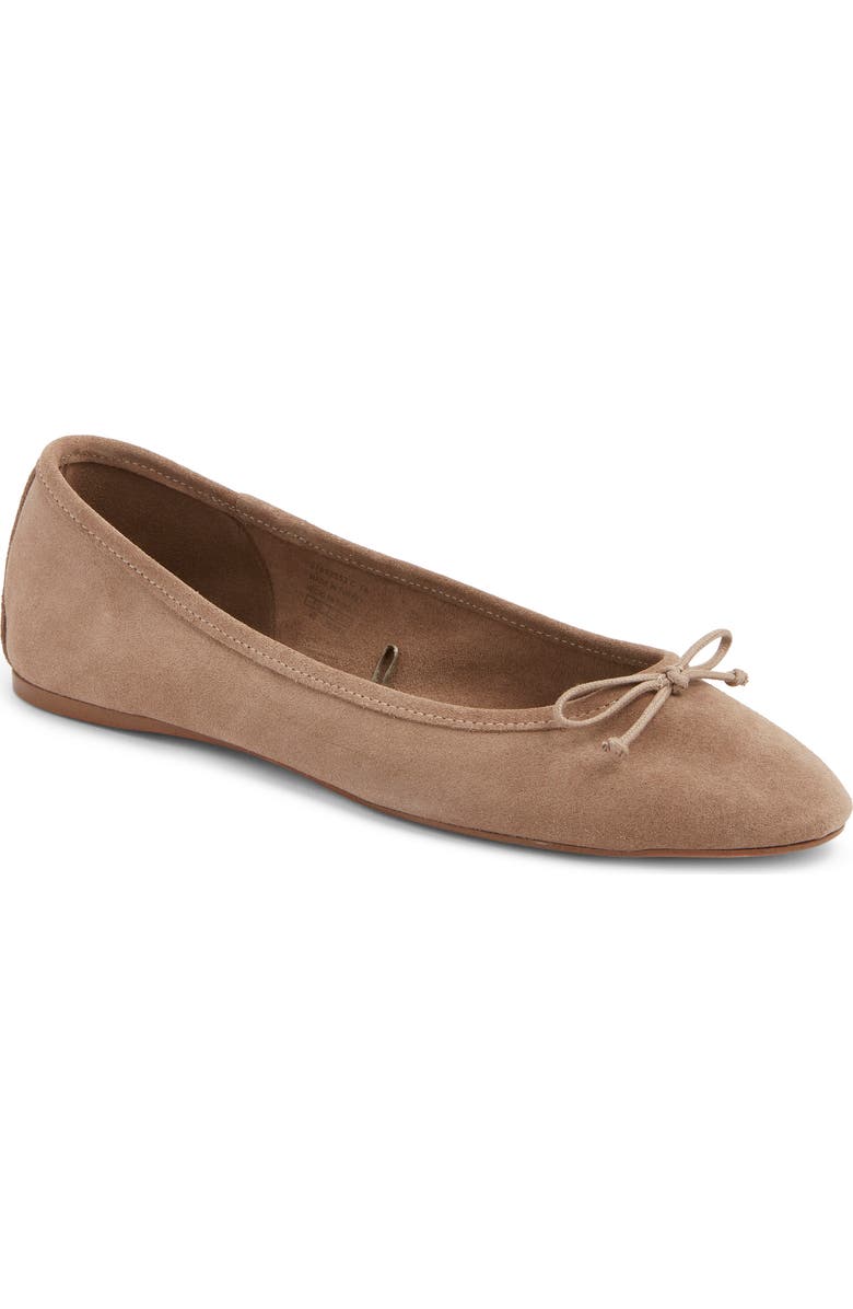 MANGO Bow Round Toe Ballet Flat, Main, color, Light/ Pastel Brown