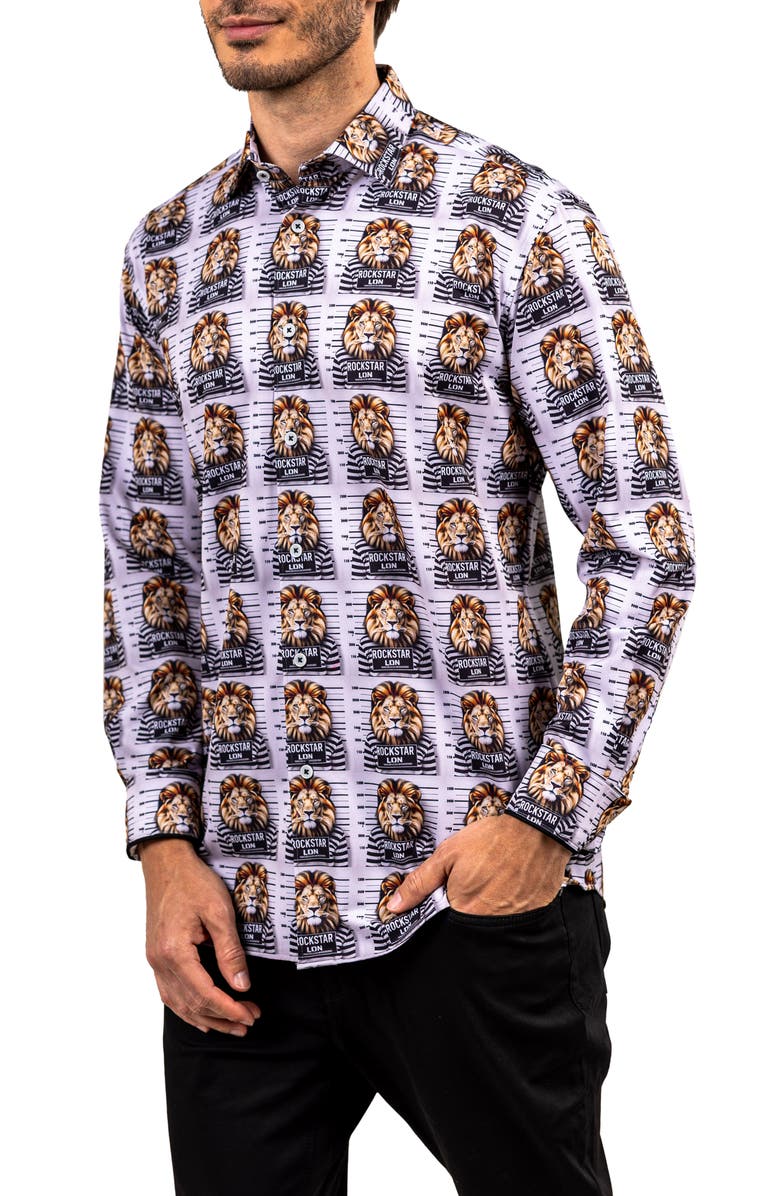 Maceoo Fibonacci Stretch Ascension 3319 Contemporary Fit Button-Up Shirt, Alternate, color, White