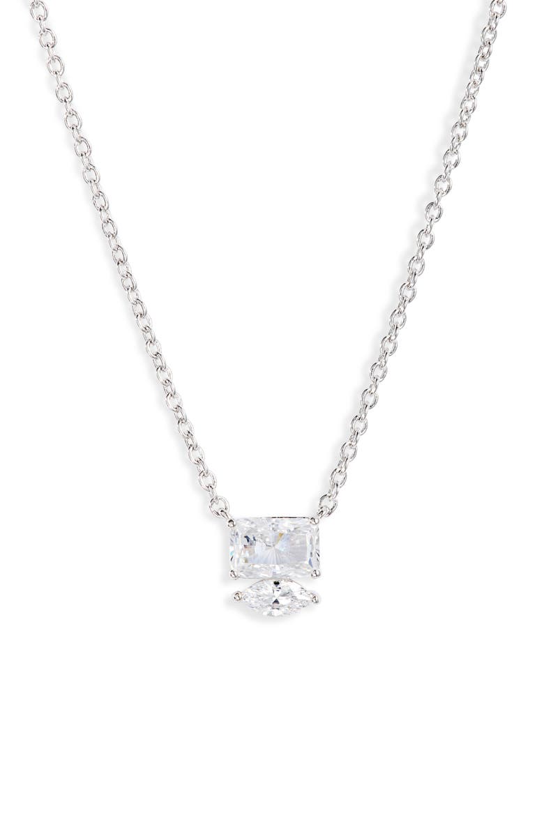 Nadri Rae Small Mixed Cubic Zirconia Pendant Necklace, Main, color,