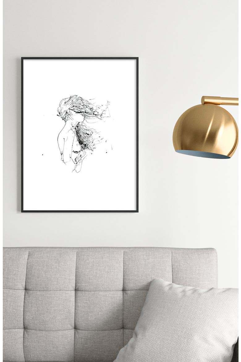 Val Framed Art Print, Alternate, color, BLACK TONES