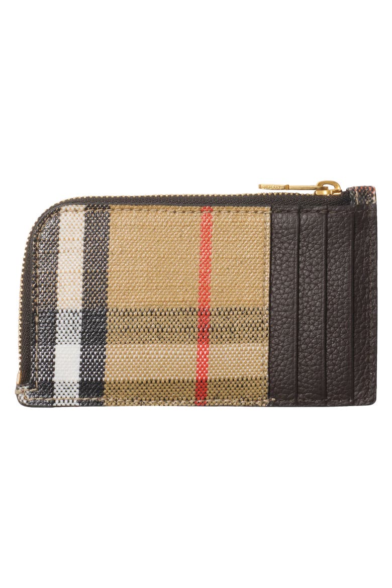 Highlands Check Zip Card Case, Alternate, color, SAND