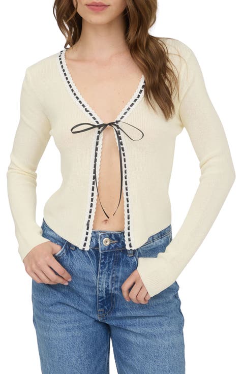 Tie Bow Crop Cardigan