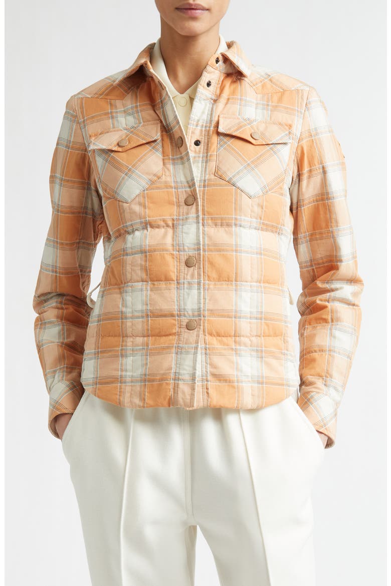 Nangy Quilted Shirt Jacket, Main, color, ORANGE CHECK