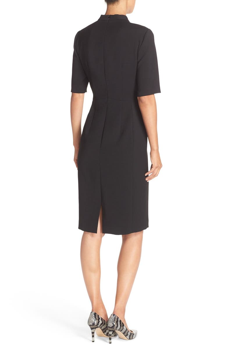 Tahari V-Neck Woven Sheath Dress, Alternate, color, 