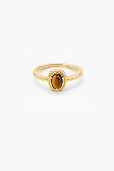 Minimal Tiger's Eye Ring
