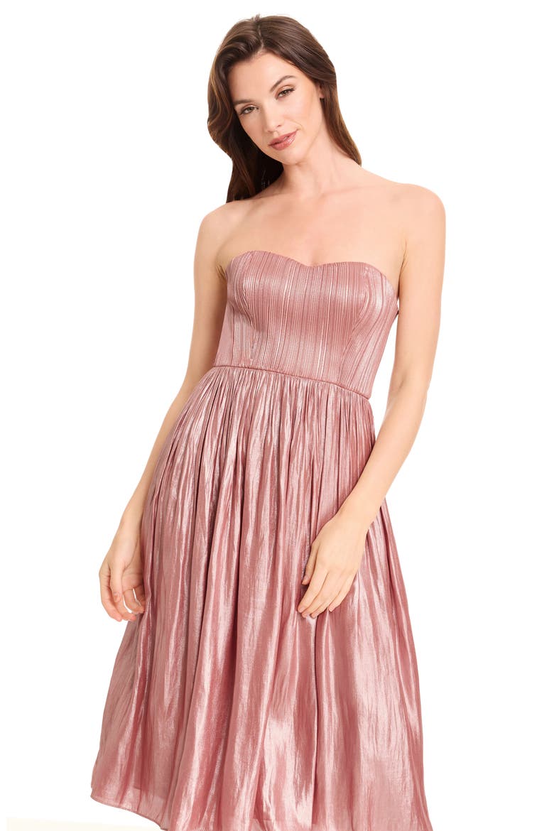 Tovah Strapless Fit & Flare Dress, Alternate, color, ROSE