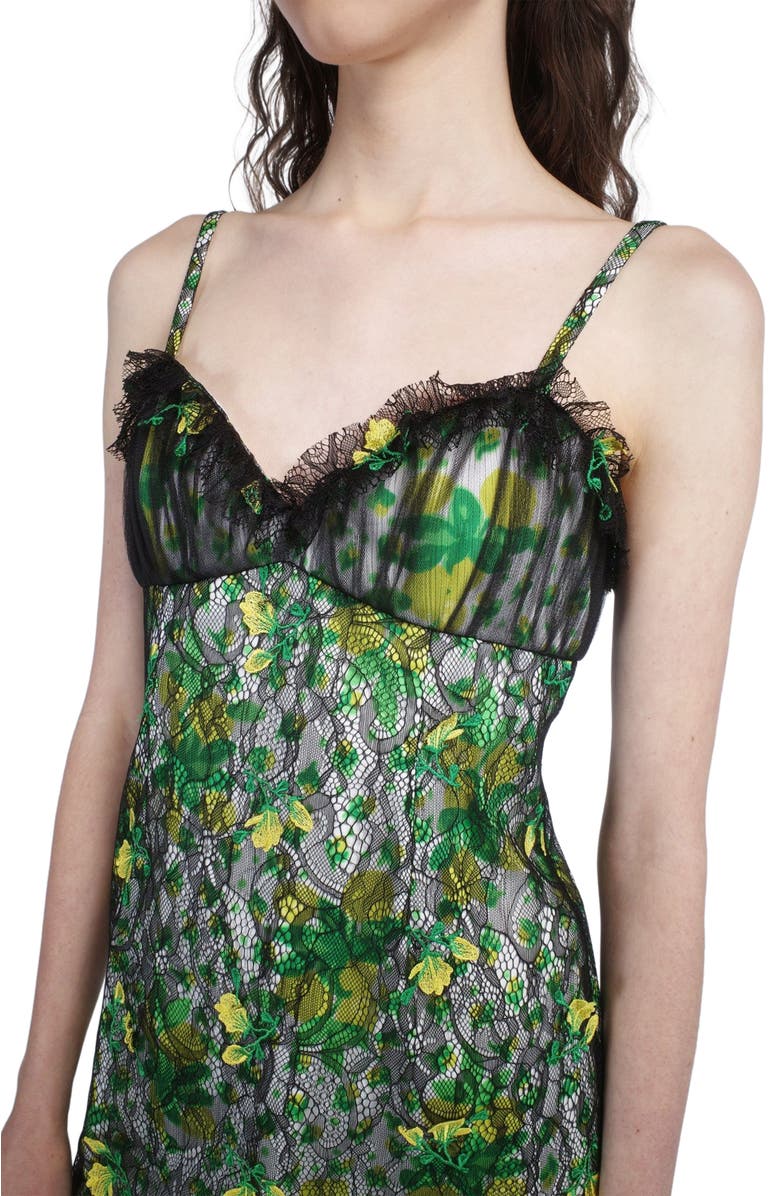 Anna Sui Rosebuds and Lace Combo Dress, Alternate, color, Black Multi