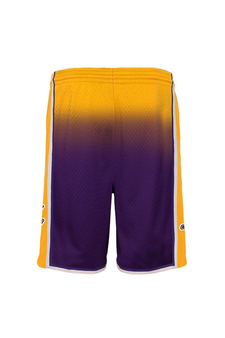 Youth Mitchell & Ness Gold/Purple Los Angeles Lakers 2009/10 Hardwood Classics Fadeaway Reload 3.0 Swingman Shorts, Alternate, color, Gold