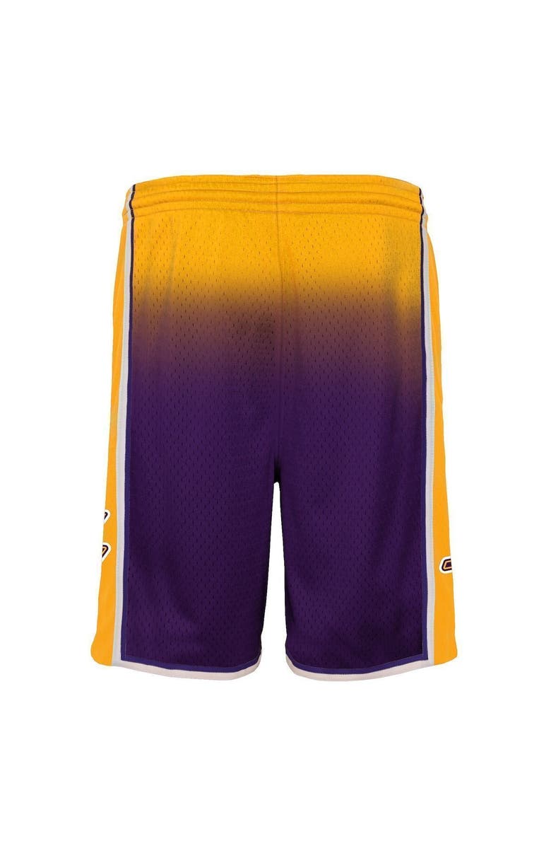 Mitchell & Ness Youth Mitchell & Ness Gold/Purple Los Angeles Lakers 2009/10 Hardwood Classics Fadeaway Reload 3.0 Swingman Shorts, Alternate, color,