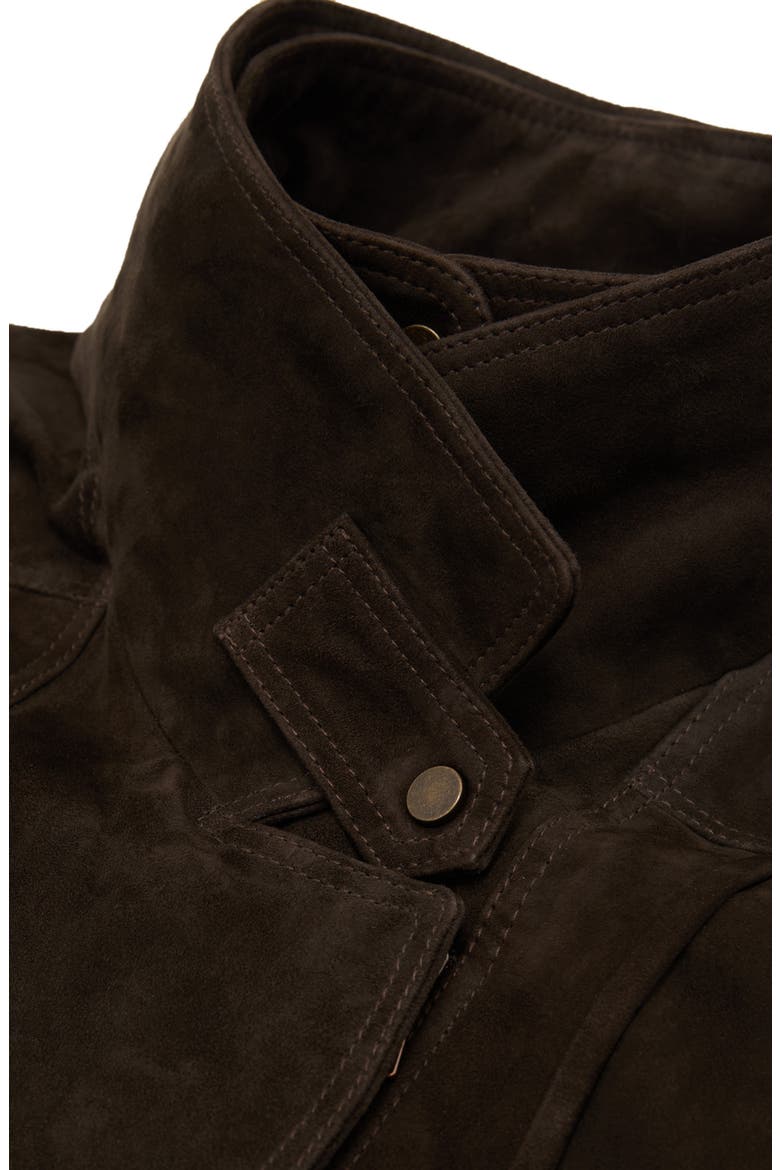 Double Layered Suede Jacket, Alternate, color, COFFEE BROWN