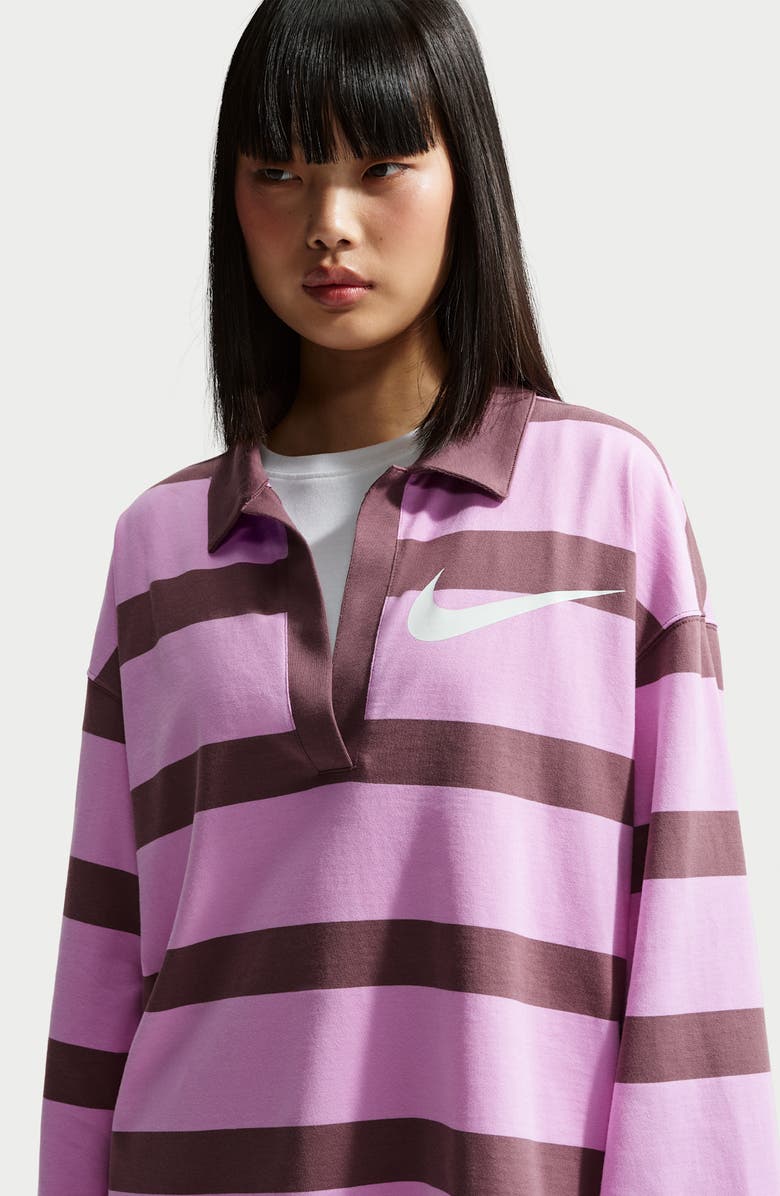 Nike Sportswear Prep Stripe Cotton Top, Alternate, color, Light Magenta/Tattoo/Sail