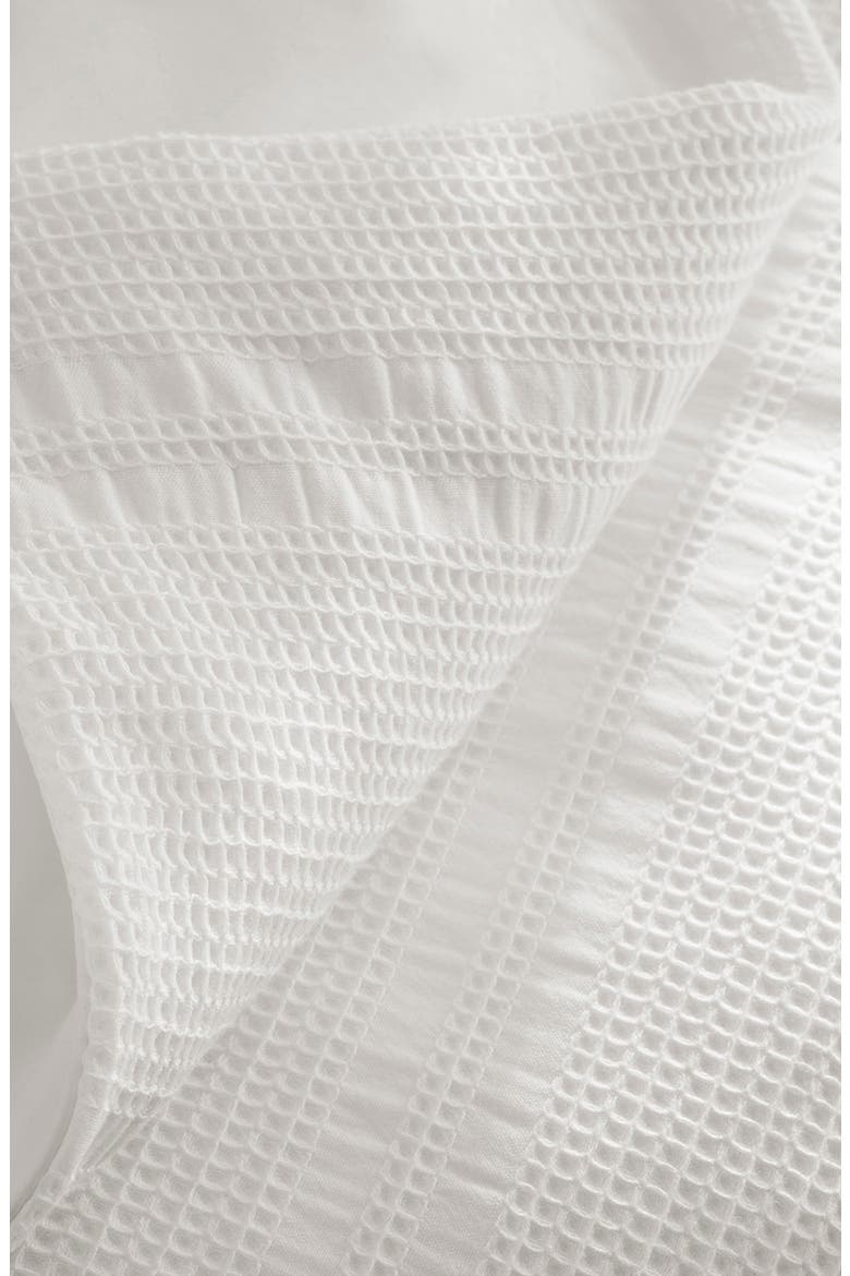 Waffle Weave Organic Cotton Duvet Cover & Sham Set, Alternate, color, WHITE