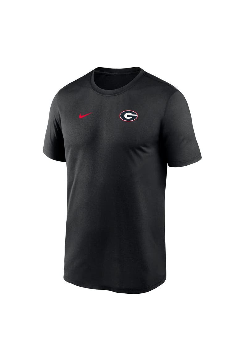 Men's Nike Black Georgia Bulldogs 2025 Sideline Small Logo Legend Performance T-Shirt, Alternate, color, Black