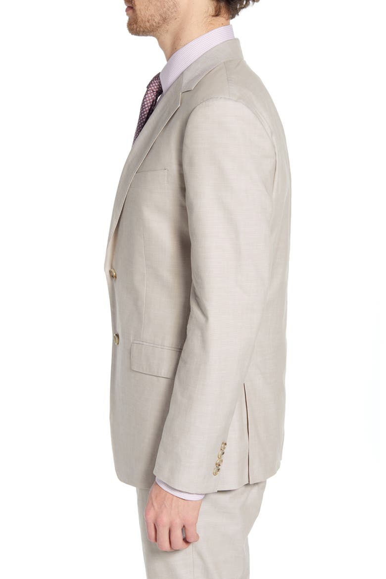 Slim Fit Chambray Cotton Blazer, Alternate, color, SAND CHAMBRAY