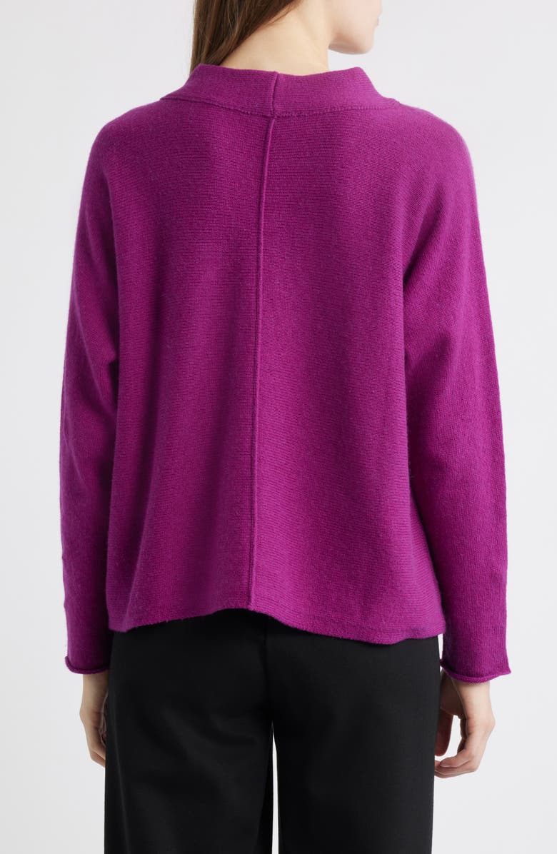 Eileen Fisher Dolman Sleeve Organic Cotton & Recycled Cashmere Sweater, Alternate, color, Berry Bloom