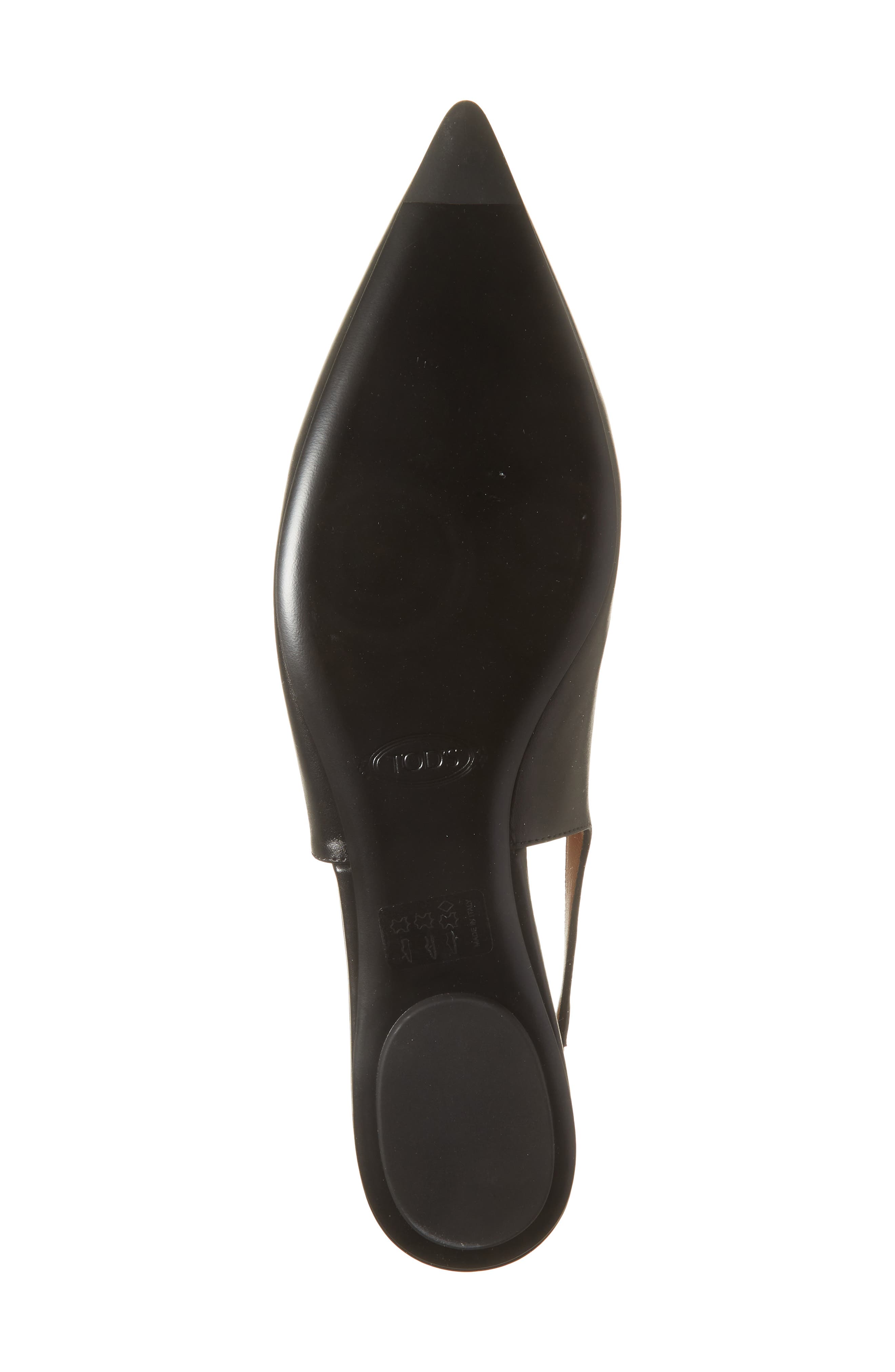 Tod's Barretta Pointed Toe Slingback Flat, Alternate, color, Nero