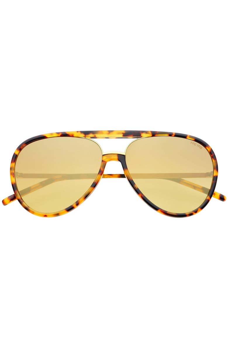 FREYRS Eyewear Shay Aviator Sunglasses, Main, color, Tortoise / Gold Mirrored