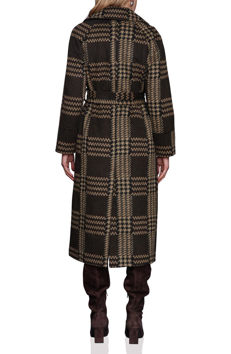 Avec Les Filles Plaid Belted Coat, Alternate, color, Chocolate Plaid