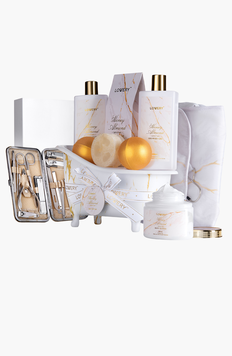 Lovery 31pc Aromatherapy Self Care Kit, Main, color, White / Gold