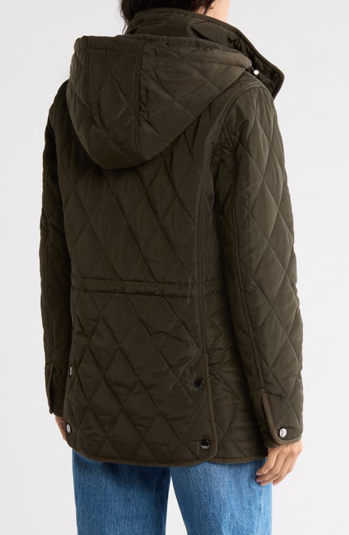 Lucky Brand Missy Diamond Quilt Puffer Jacket In Green