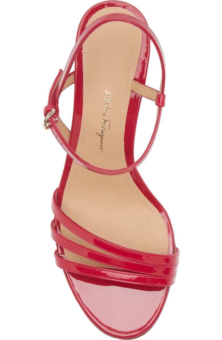 FERRAGAMO Patent Strappy Sandal, Alternate, color, Red
