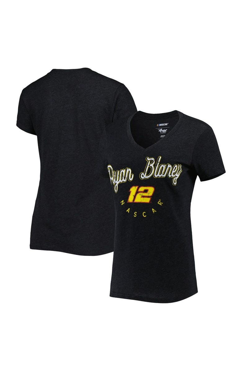 G-III 4HER BY CARL BANKS Women's G-III 4Her by Carl Banks Black Ryan Blaney Bump & Run V-Neck T-Shirt, Alternate, color, 