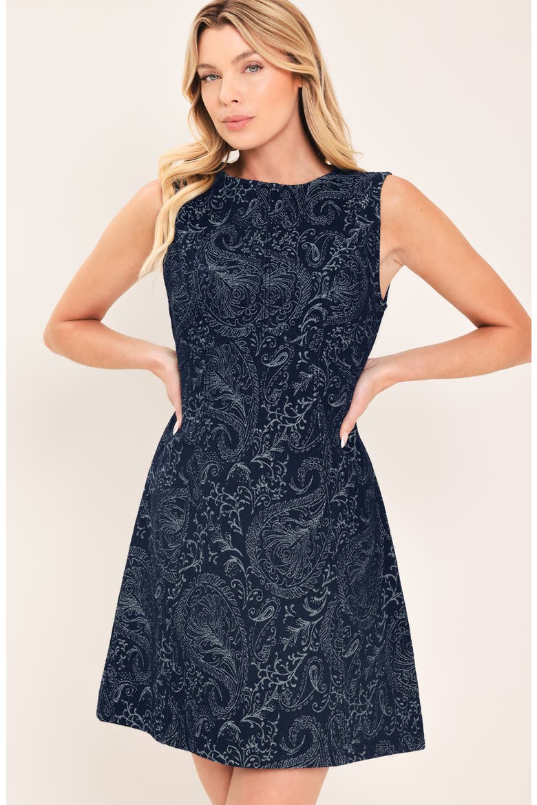 Sleeveless Denim Minidress, Alternate, color, DARK INDIGO