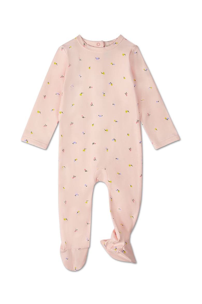 Cotton Blossoming Floral Footie, Main, color, Blush