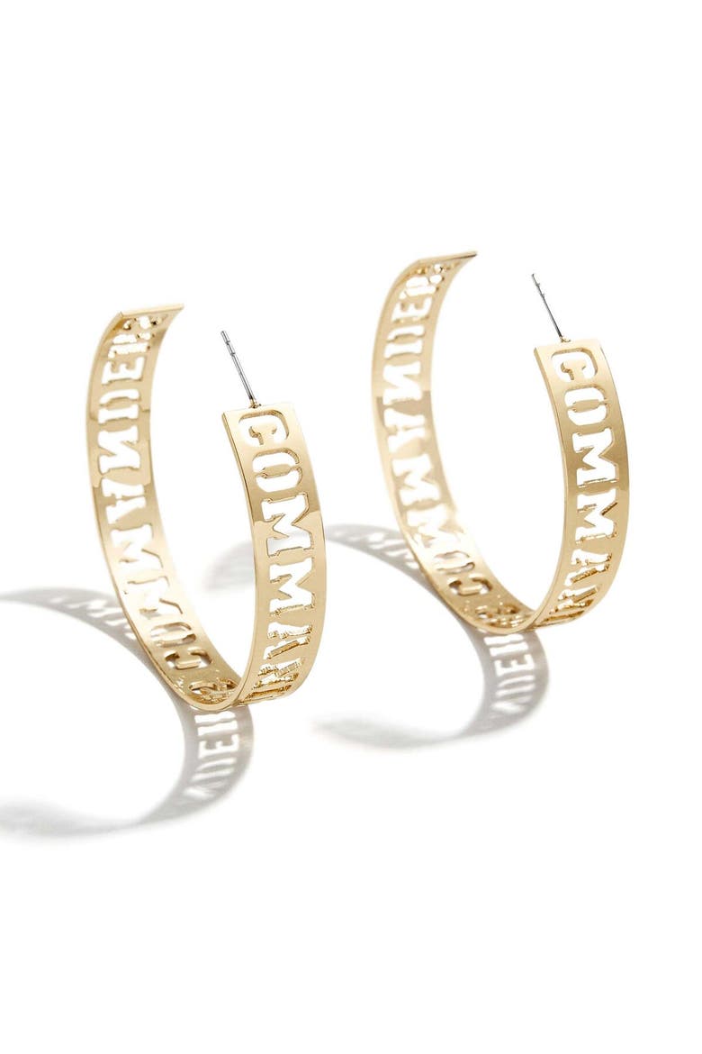 x Baublebar Gold Washington Commanders Large Cutout Hoop Earrings, Main, color, Gold