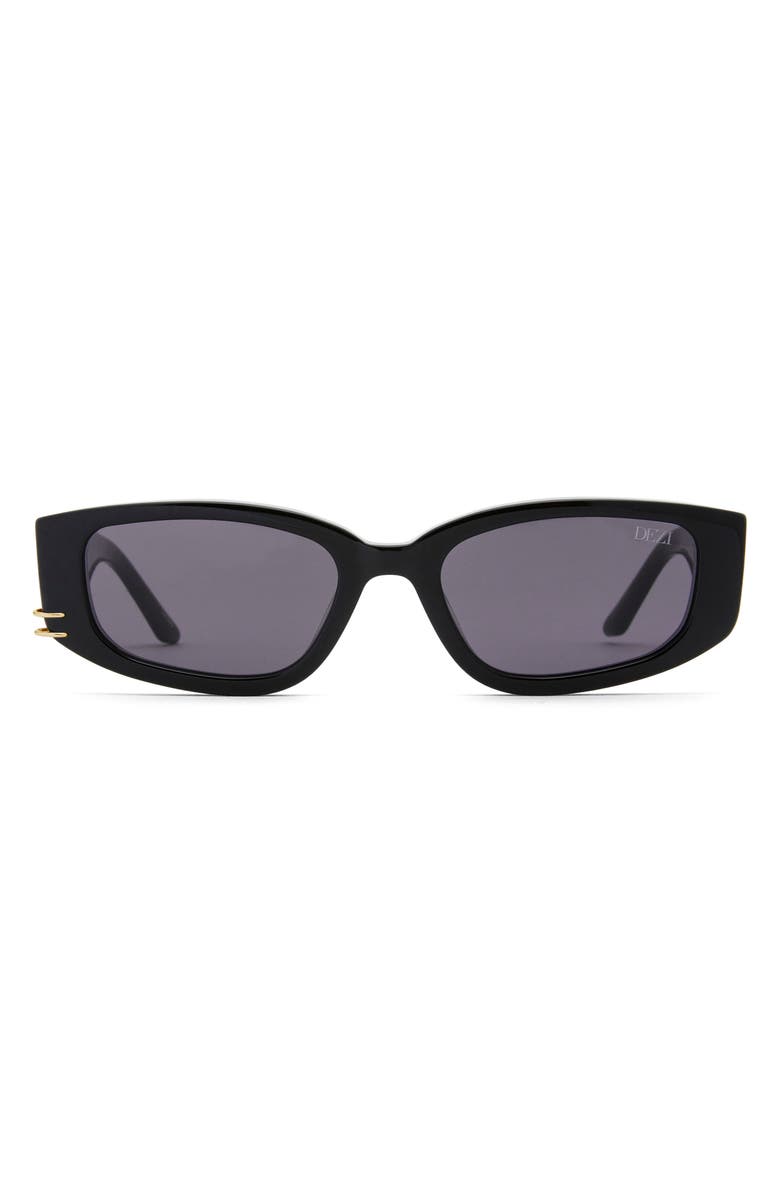 DEZI Cuffed 53mm Square Sunglasses, Main, color, Black / Gold Midnight Smoke