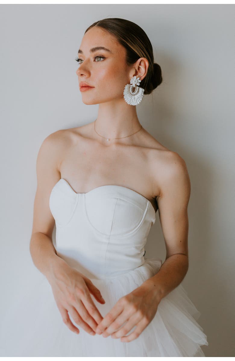 Untamed Petals Dubai Earring, Alternate, color, White