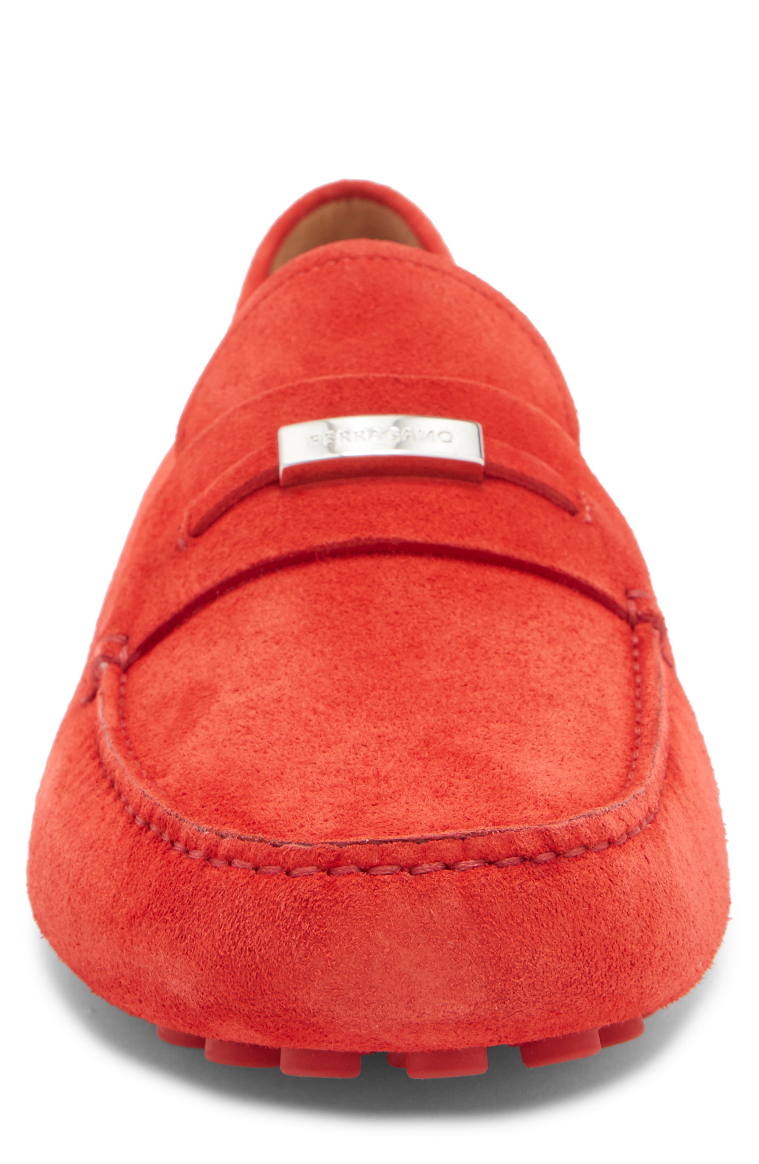 FERRAGAMO Suede Loafer, Alternate, color, Red