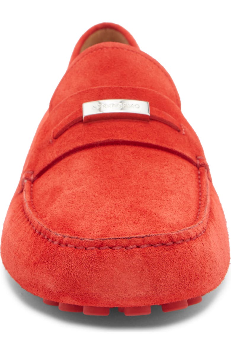 FERRAGAMO Suede Loafer, Alternate, color, Red