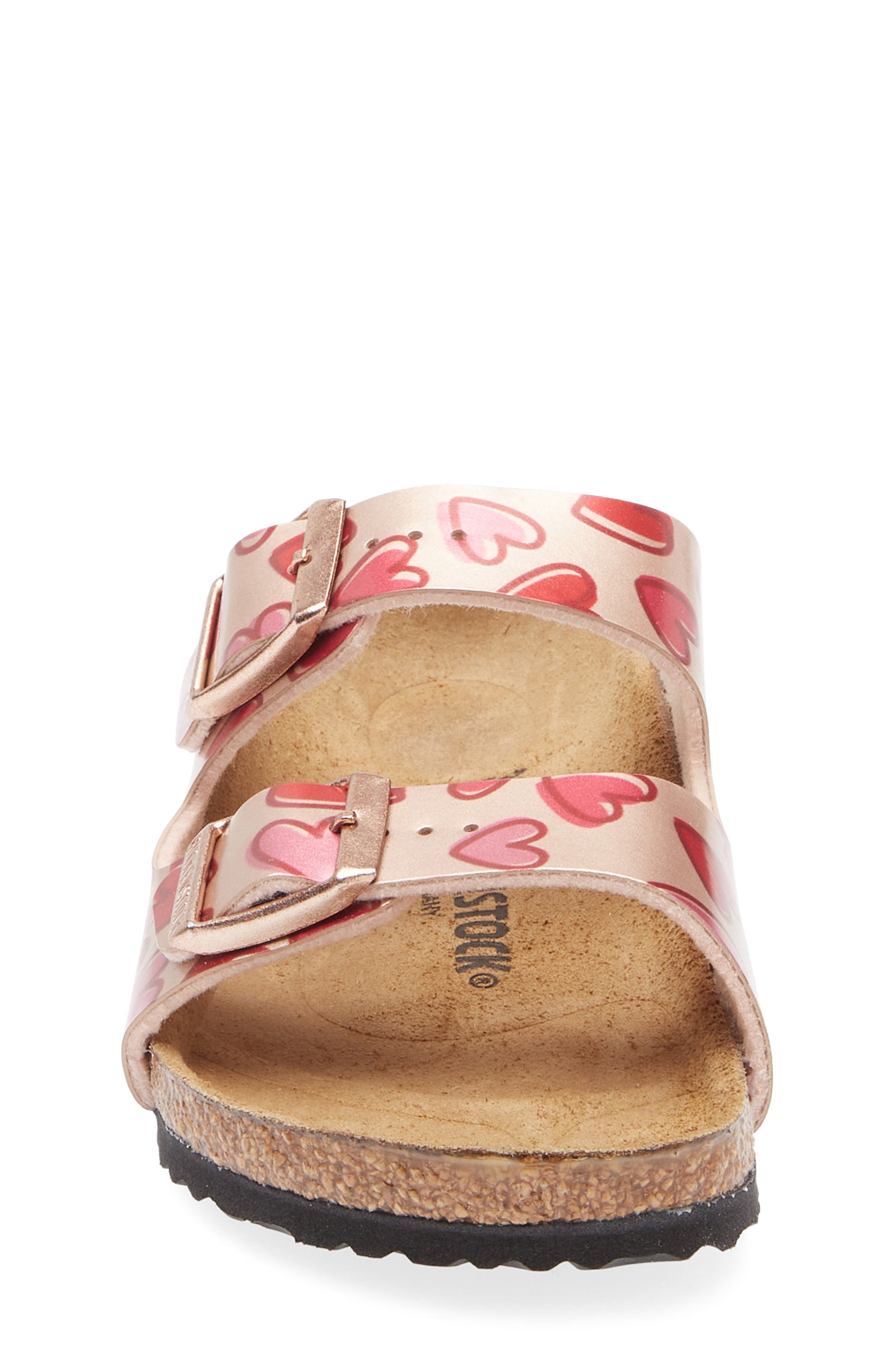 Birkenstock Kids
 Arizona Slide Sandal, Alternate, color, Copper Metallic