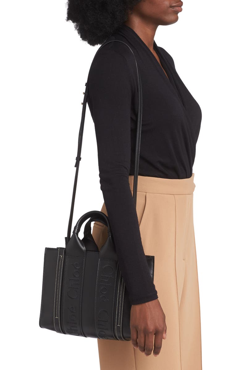 Chloé Small Woody Leather Tote, Alternate, color,