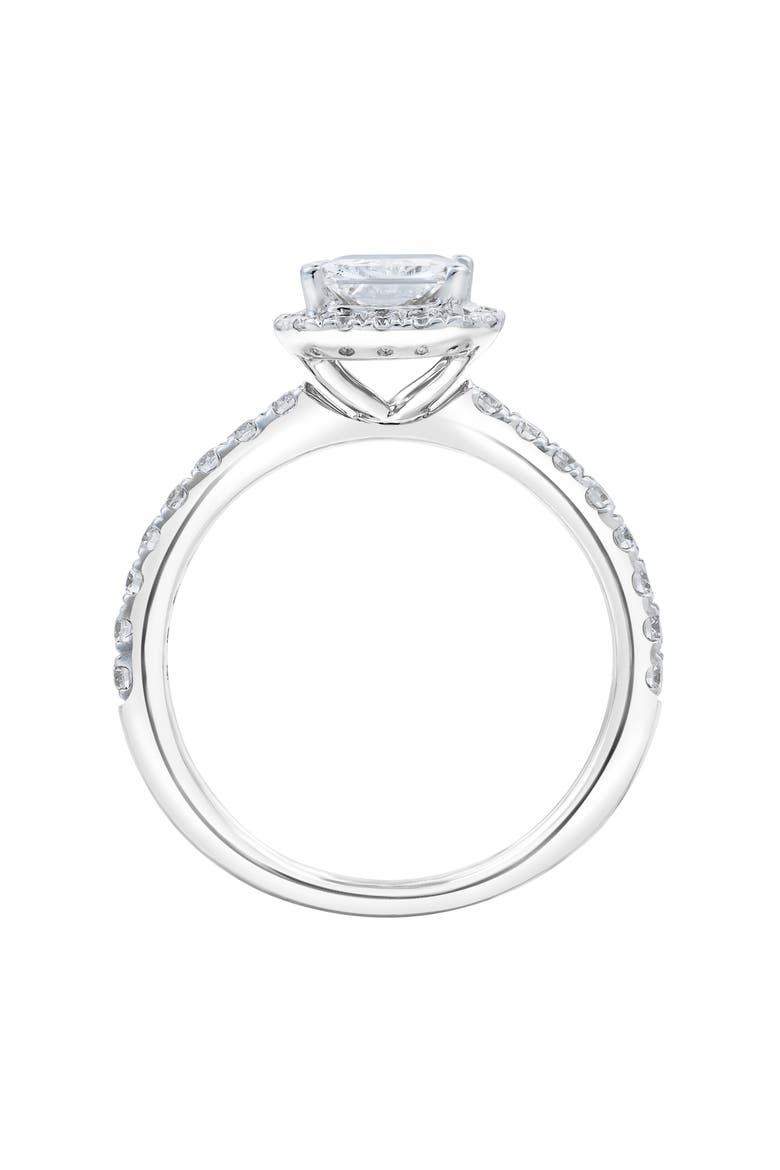 Basma 14K White Gold Radiant Cut Lab Grown Diamond Halo Engagement Ring - 2 Ct, Alternate, color, 14K White Gold