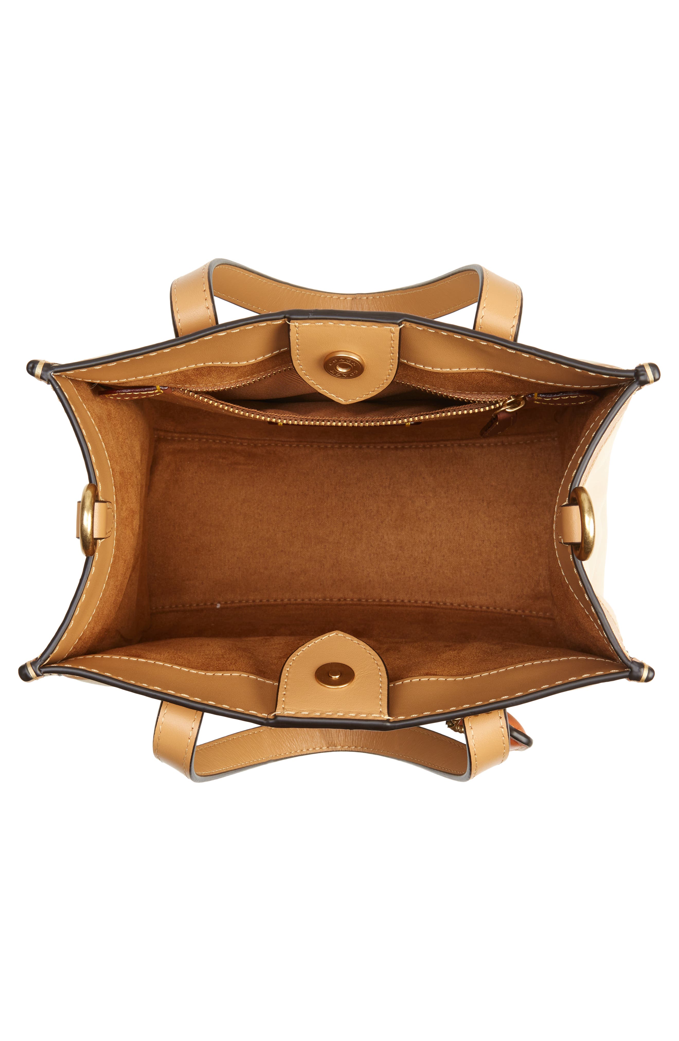 COACH Quilted Colorblock Badge Leather Tote, Alternate, color, 