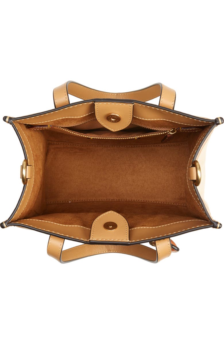 COACH Quilted Colorblock Badge Leather Tote, Alternate, color,