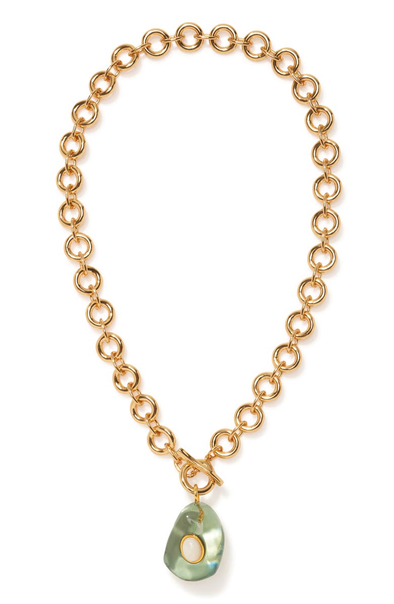 Lizzie Fortunato Meteor Pendant Necklace, Main, color, Aqua