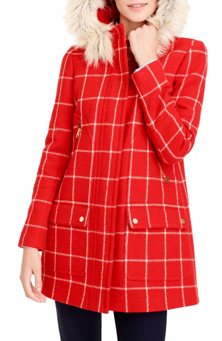 J.CREW FACTORY J.Crew Windowpane Check Chateau Parka, Main, color,