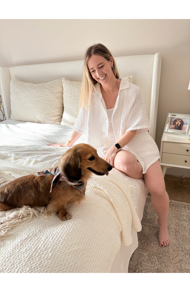 Anaya Cozy Turkish Cotton Waffle PJ Set, Alternate, color, 