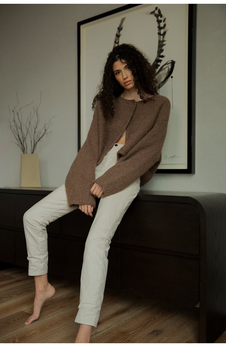 SSKEIN Momo Handknit Cardigan, Alternate, color, Charcoal