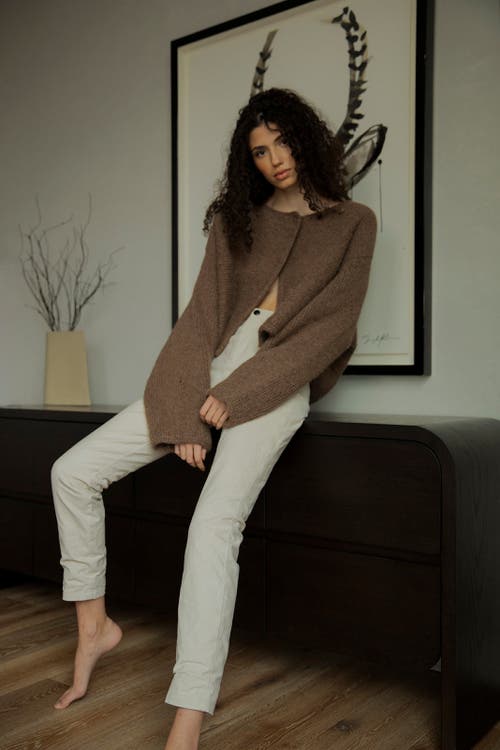 Sskein Momo Handknit Cardigan In Charcoal