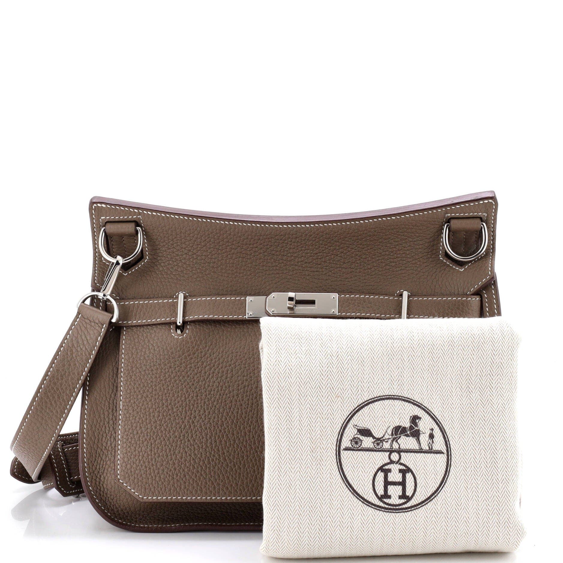 Pre-Owned Hermes Jypsiere Bag Clemence 28, Alternate, color, Etoupe