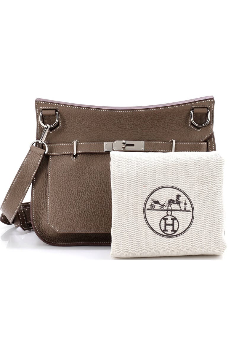 Pre-Owned Hermes Jypsiere Bag Clemence 28, Alternate, color, Etoupe