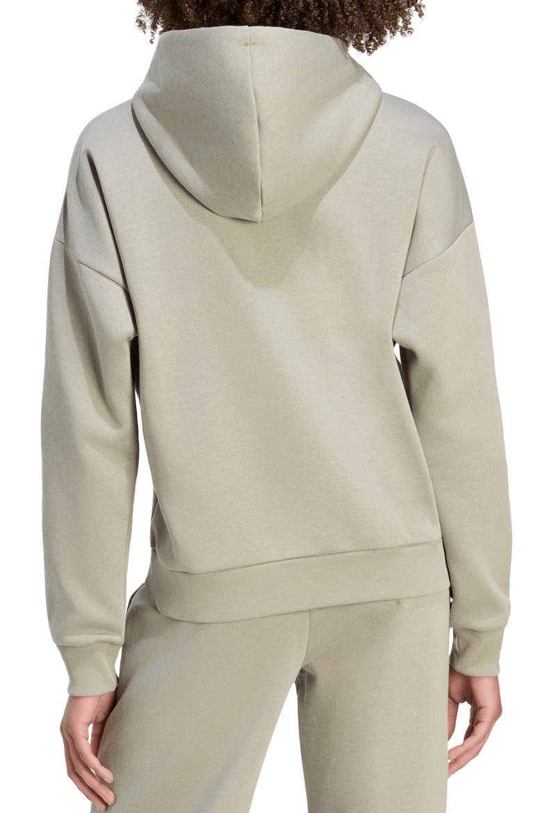 Fleece Hoodie, Alternate, color, SILVER PEBBLE/ WHITE