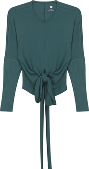 Riff Ribbed Wrap Long Sleeve Stretch Top