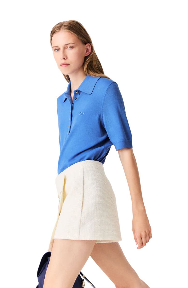 maje Tweed skort, Alternate, color, Ecru
